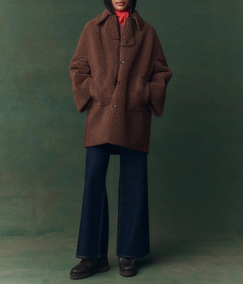 The Plush Car Coat - Chocolate